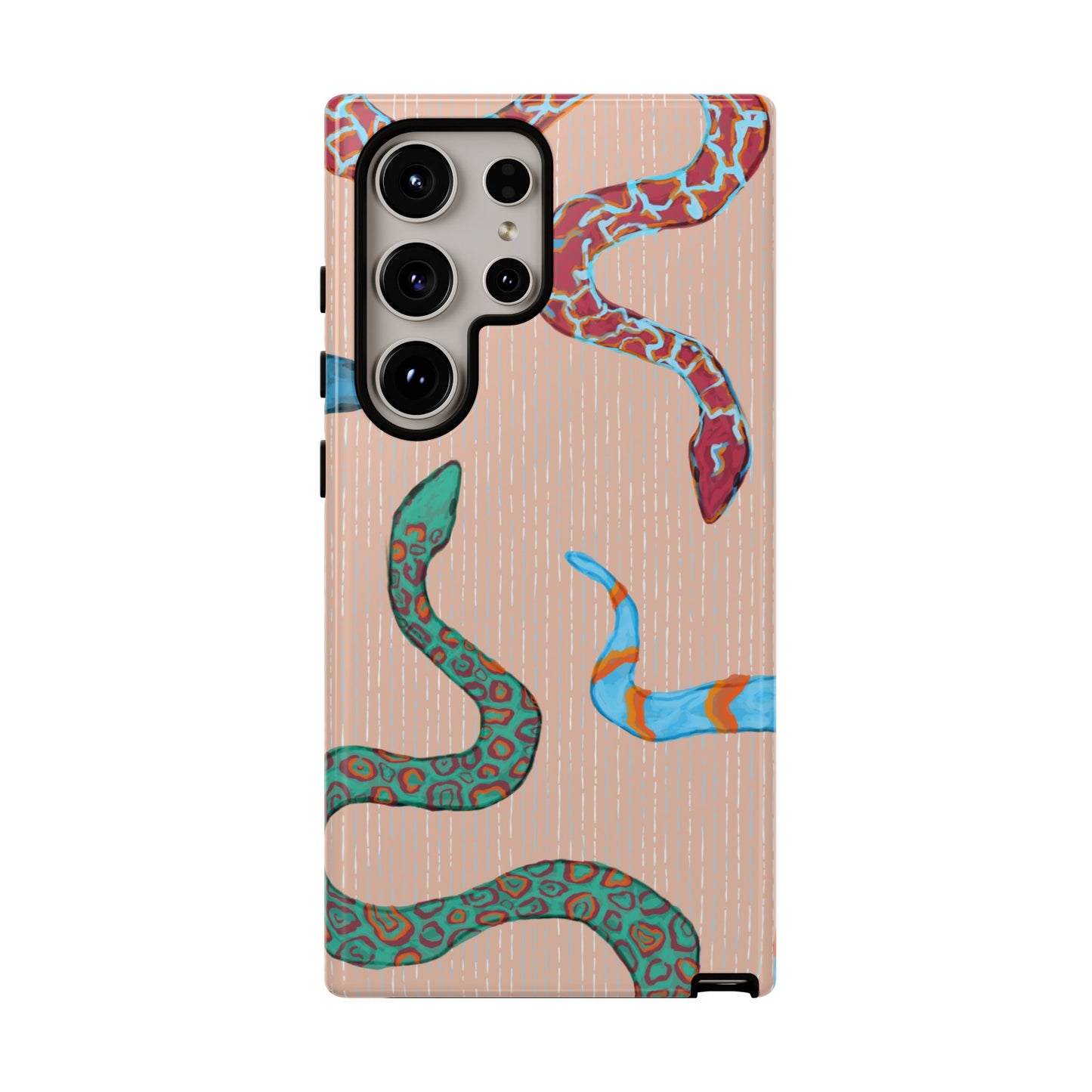 Colorful Snake Phone Case, Tough Phone Case, Unique Phone Cover, Animal Print Case, Gifts for Her, Trendy Accessories