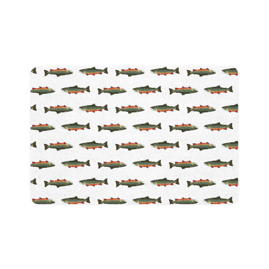 Fish Pattern Pet Food Mat, Cat Dog Bowl Mat, Kitchen Decor for Pet Lovers, Non-Slip Feeding Mat, Unique Gift Idea