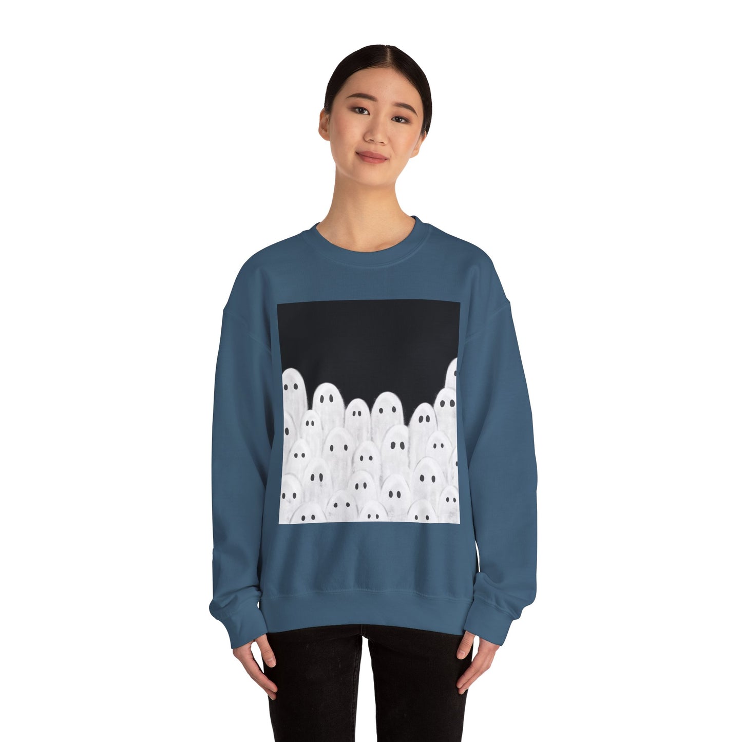 Painted Ghosts Crewneck | Cozy Sweatshirt, Perfect for Halloween, Fall, and Spooky Season