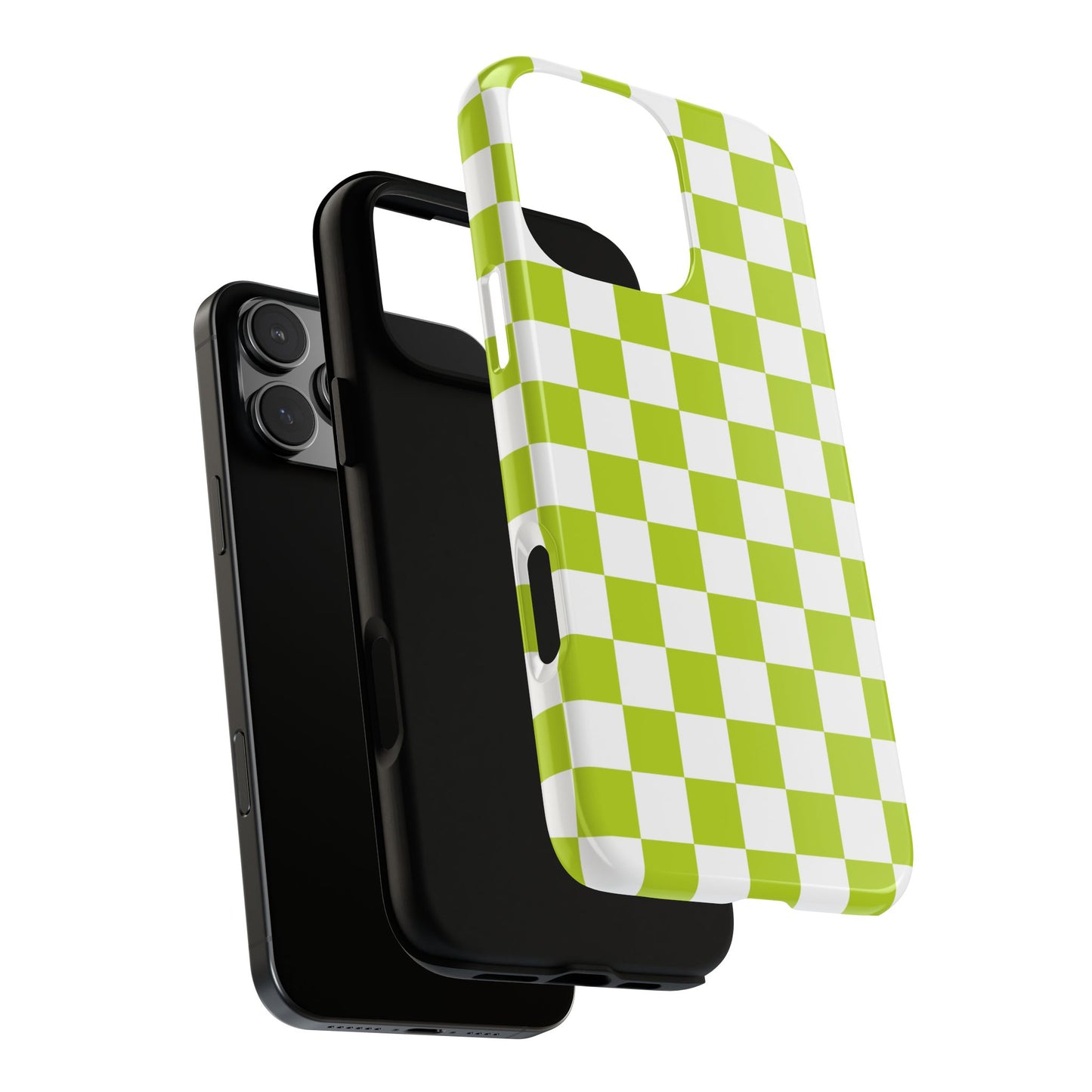 Lively Checker Pattern Phone Case | Tough Cases, Green Checkered Design, Unique Cell Phone Cover, Trendy Accessory, Gift Idea