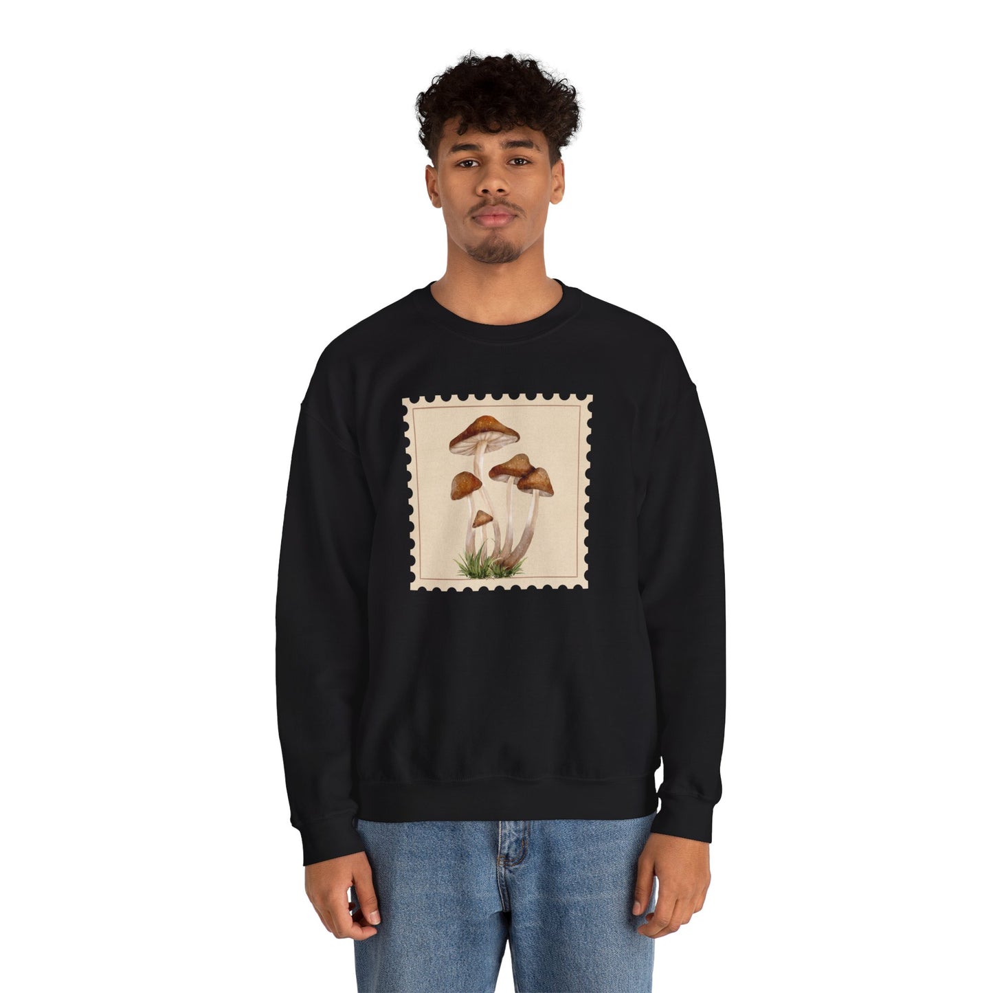 Mushroom Vibes Unisex Crewneck Sweatshirt - Cozy Fashion, Nature Lover Gift, Fall Outfit, Eco-Friendly Style, Perfect for Autumn, Artsy Sweatshirts, Premium, Nature-inspired Crewnecks