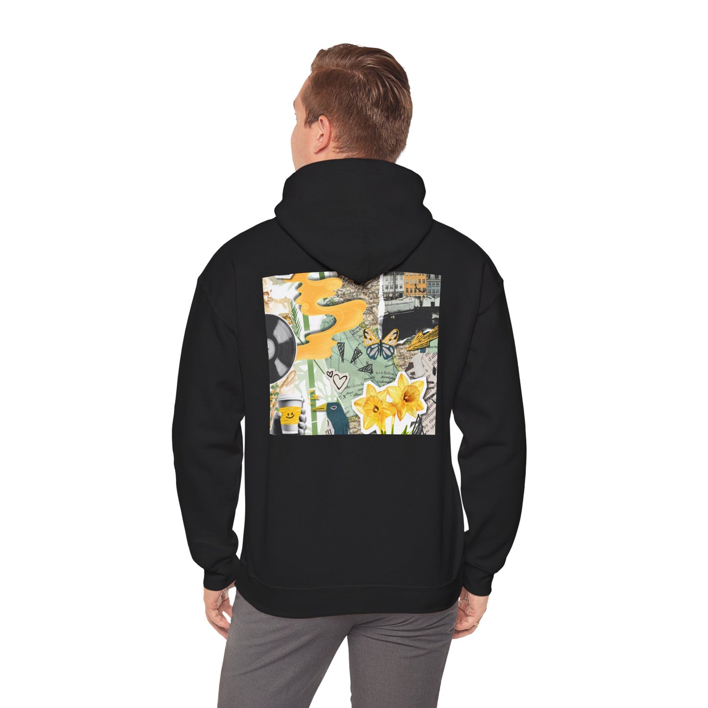 Lotus Flower Unisex Hoodie: Cozy Sweatshirt, Gift for Yoga Lovers, Meditation Apparel, Casual Streetwear, Nature-Inspired Wear, Artsy Collage, Cool Crewnecks