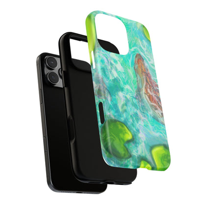 Watercolor Phone Case, Nature Lover Gift, Tough Phone Cover, Phone Accessory, Unique Design for Spring/Summer, Lily Pad, Fish Pond