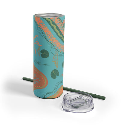 Vibrant Skinny Tumbler, Colorful Drinkware, Reusable Travel Mug, Eco-friendly Gift, Summer Hydration Cup, Stylish Beverage Container