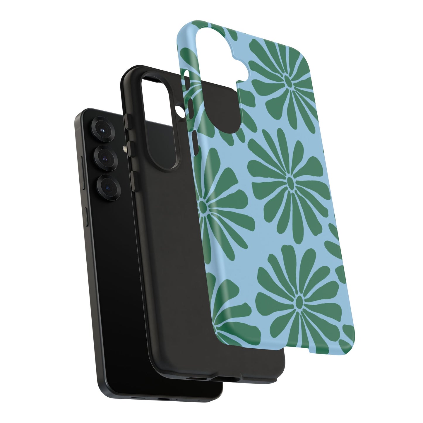 Stylish iPhone Case, Floral Phone Cover, Tough Phone Cases, Green Daisy Design, Unique Gift for Her, Spring Accessories