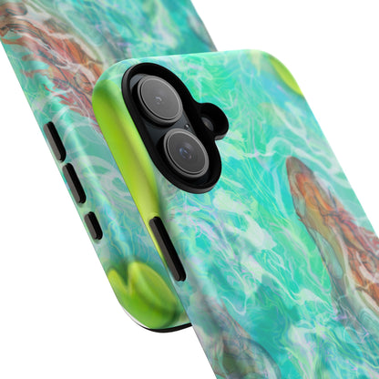 Watercolor Phone Case, Nature Lover Gift, Tough Phone Cover, Phone Accessory, Unique Design for Spring/Summer, Lily Pad, Fish Pond