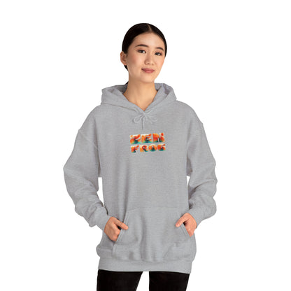 Zen Frog Hooded Sweatshirt - Cozy Unisex Hoodie, Casual Wear, Spring Fashion, Unique Gifts, Streetwear Style, Simple Moon Design, Gift for Him, Gift for Her