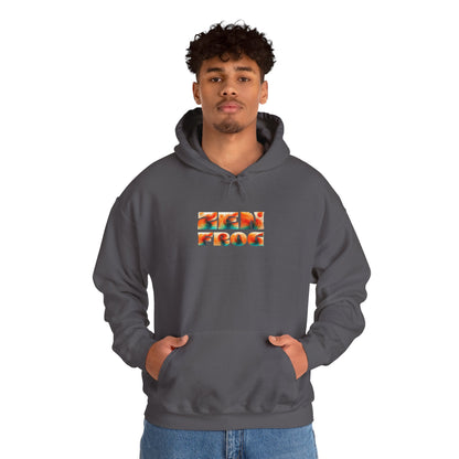 Vibrant Unisex Hoodie with Zen Frog and Snake Design, Cool Gift for Nature Lovers, Casual Wear for All Occasions, Gift for Her, Cool Hoodies