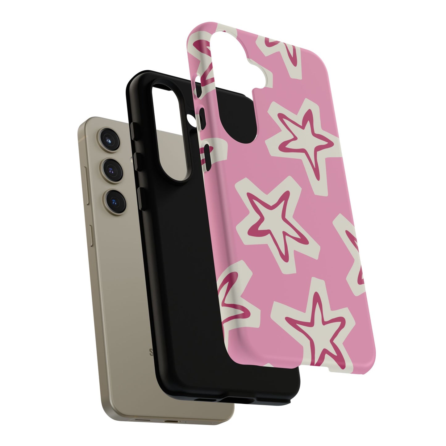Starry Pink Phone Case | Tough Cases for Trendy Protection, Cute Gift, Fun Design, Holiday Match, Everyday Use