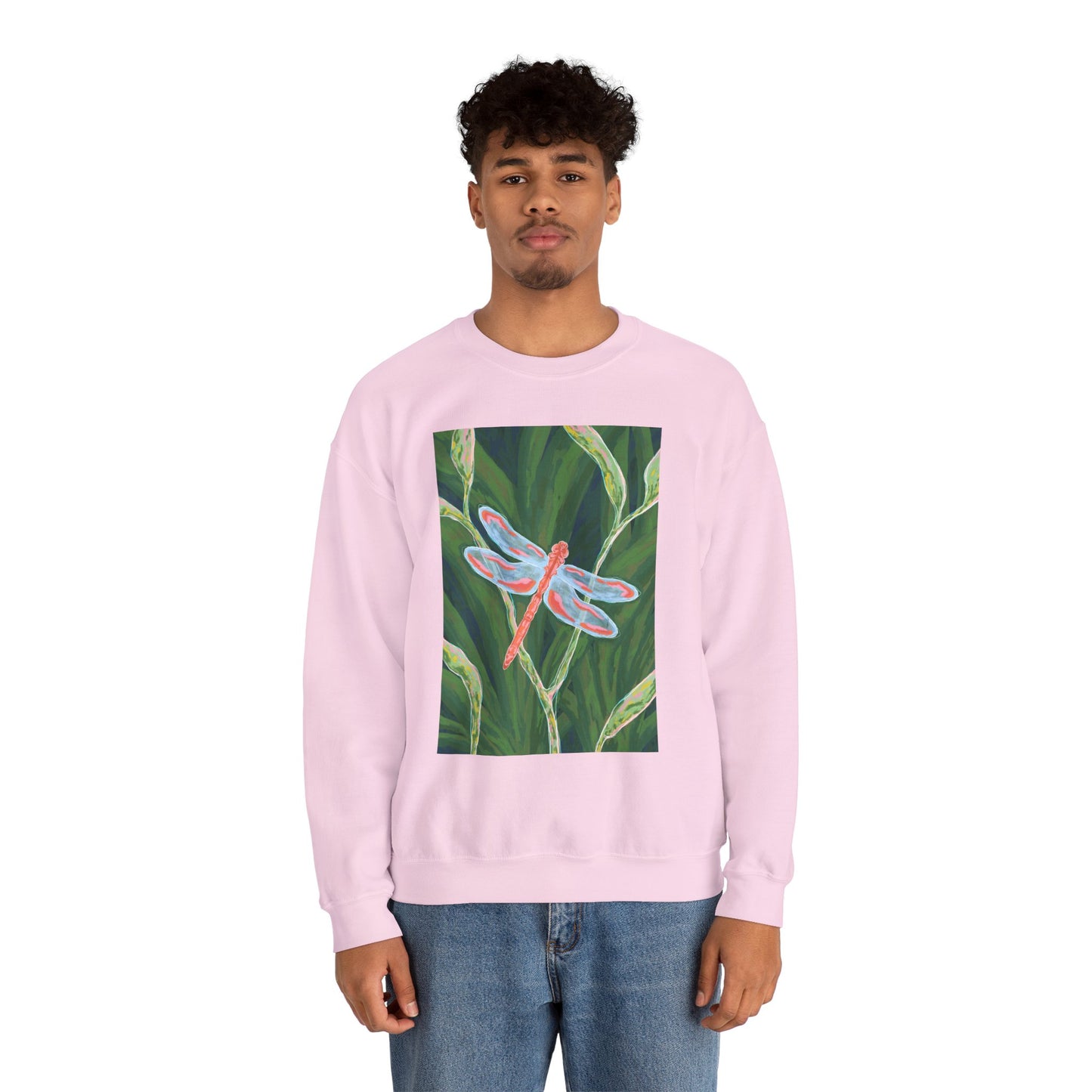 Dragonfly Artwork Sweatshirt, Cozy Graphic Crewneck, Nature-Inspired Gift, Casual Fashion, Unisex Fall Layering
