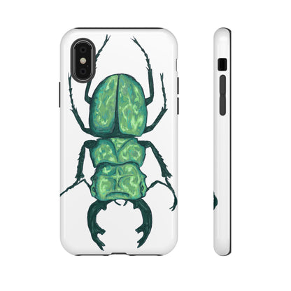 Green Beetle Phone Case - Tough Cases, Insect Lover Gift, Nature Lover Accessory, Unique Phone Cover, Eco-Friendly Design