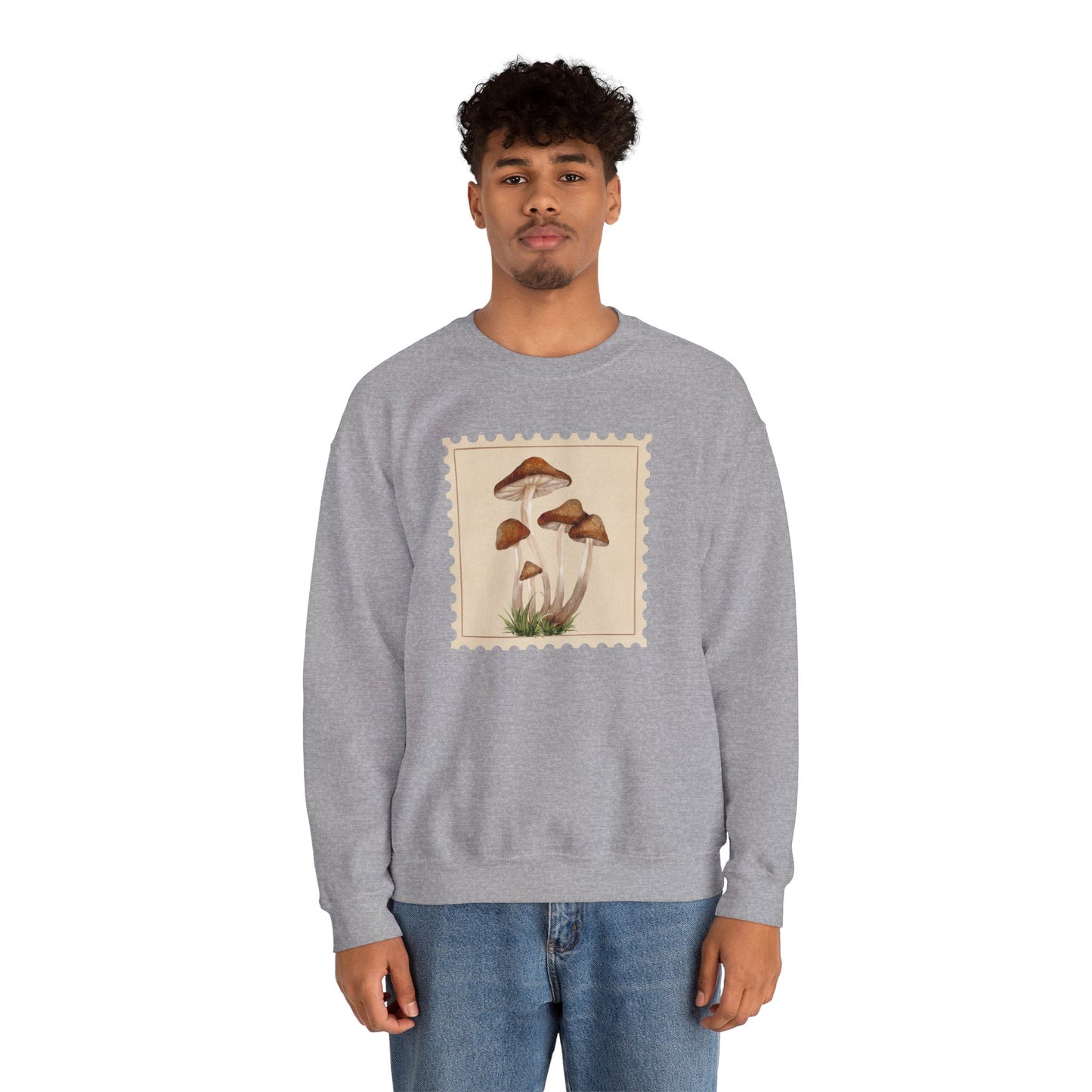Mushroom Vibes Unisex Crewneck Sweatshirt - Cozy Fashion, Nature Lover Gift, Fall Outfit, Eco-Friendly Style, Perfect for Autumn, Artsy Sweatshirts, Premium, Nature-inspired Crewnecks