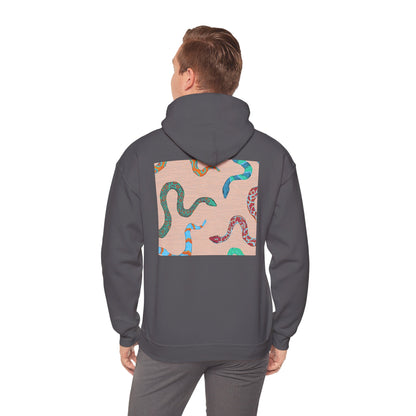 Vibrant Unisex Hoodie with Zen Frog and Snake Design, Cool Gift for Nature Lovers, Casual Wear for All Occasions, Gift for Her, Cool Hoodies