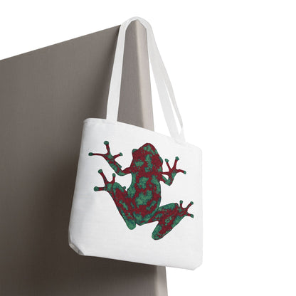 Frog Art Tote Bag, Eco-Friendly Shopping Bag, Nature Lover Gift, Stylish Reusable Tote, Unique Animal Print Purse