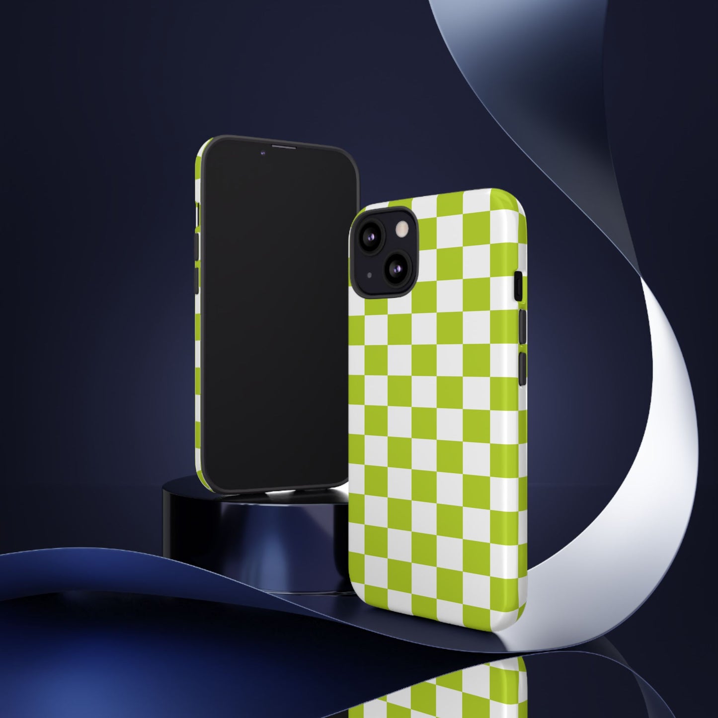 Lively Checker Pattern Phone Case | Tough Cases, Green Checkered Design, Unique Cell Phone Cover, Trendy Accessory, Gift Idea