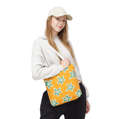Starry Yellow Tote Bag | Stylish Grocery Tote, Eco-Friendly Bag, Beach Bag, Weekend Getaway, Custom Design