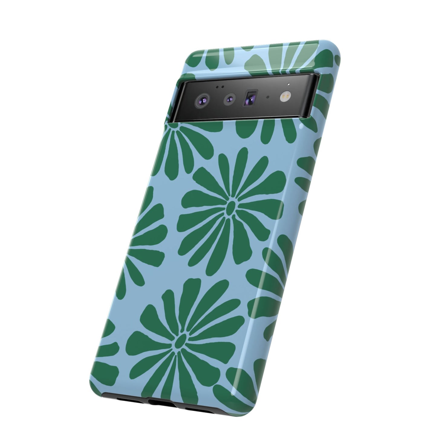 Stylish iPhone Case, Floral Phone Cover, Tough Phone Cases, Green Daisy Design, Unique Gift for Her, Spring Accessories