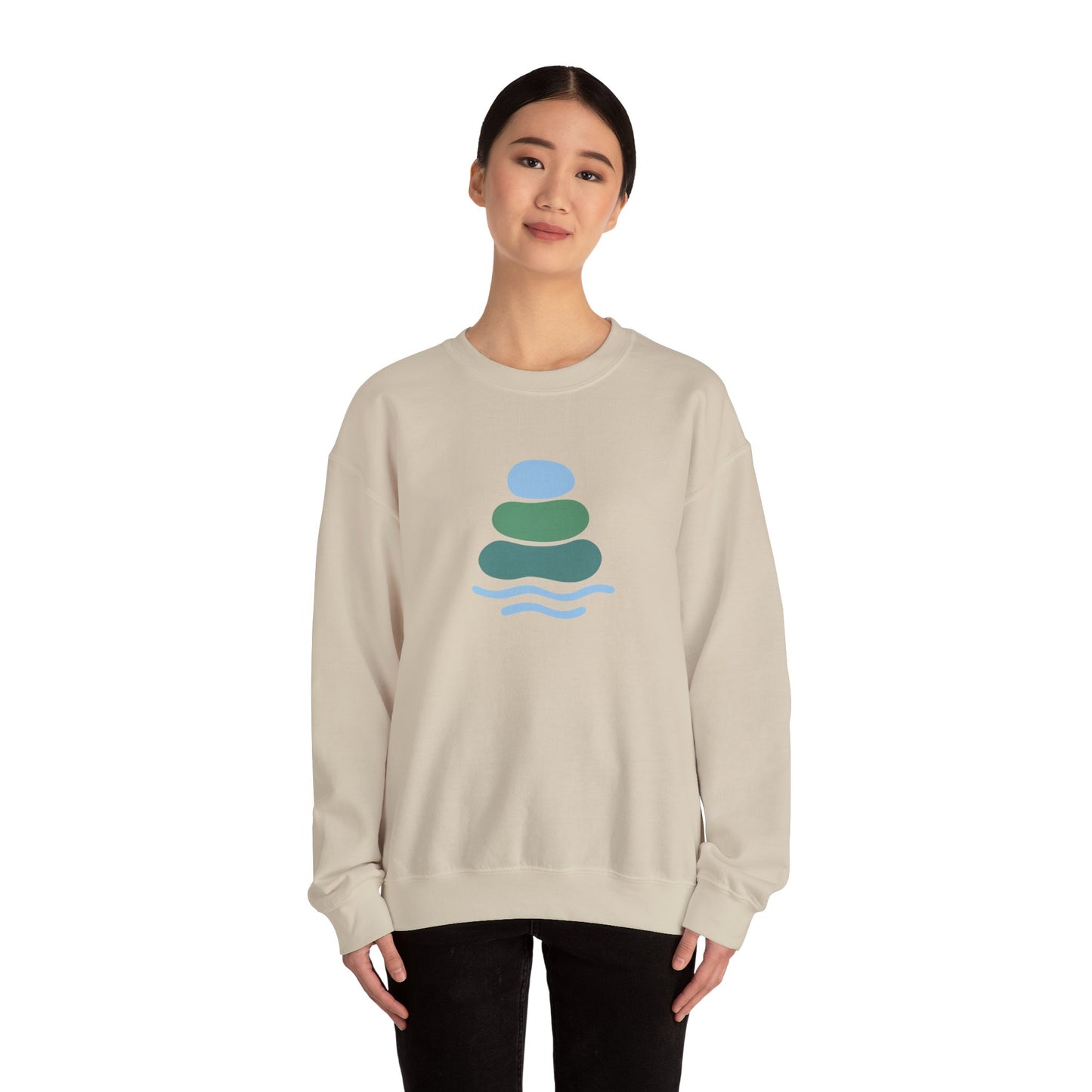 Serene Balance Crewneck Sweatshirt, Cozy Layering Piece, Casual Everyday Wear, Ideal for Relaxation, Gift for Mindfulness Enthusiasts