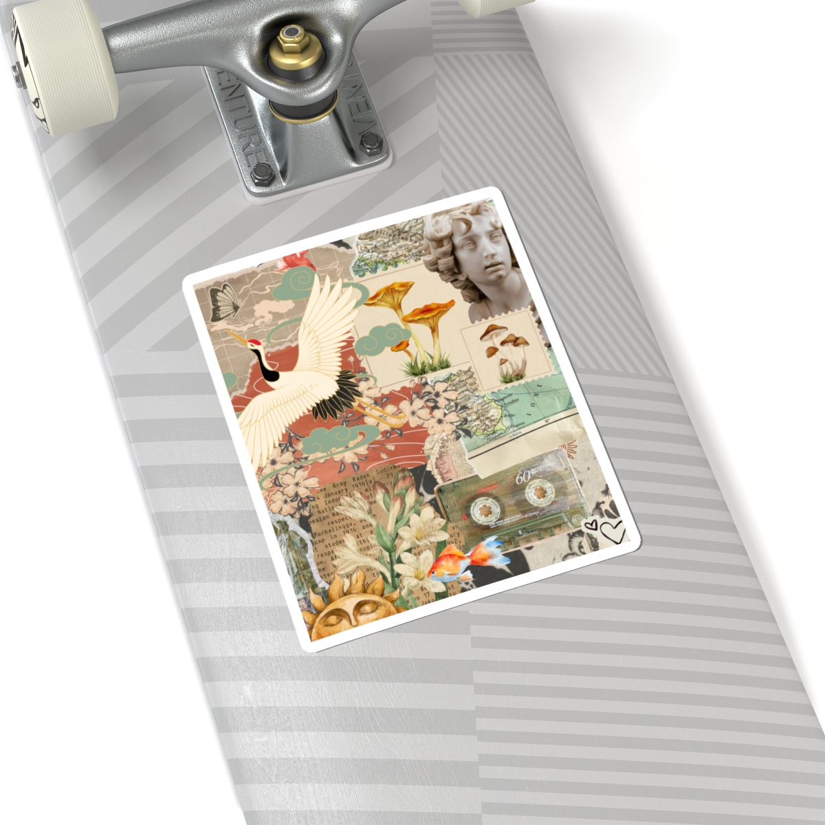 Vintage Aesthetic Kiss-Cut Stickers, Boho Laptop Decals, Nature-Inspired Art Stickers, Retro Collage Stickers, Stickers for Journals, Computers, Tumblers, Cool Stickers