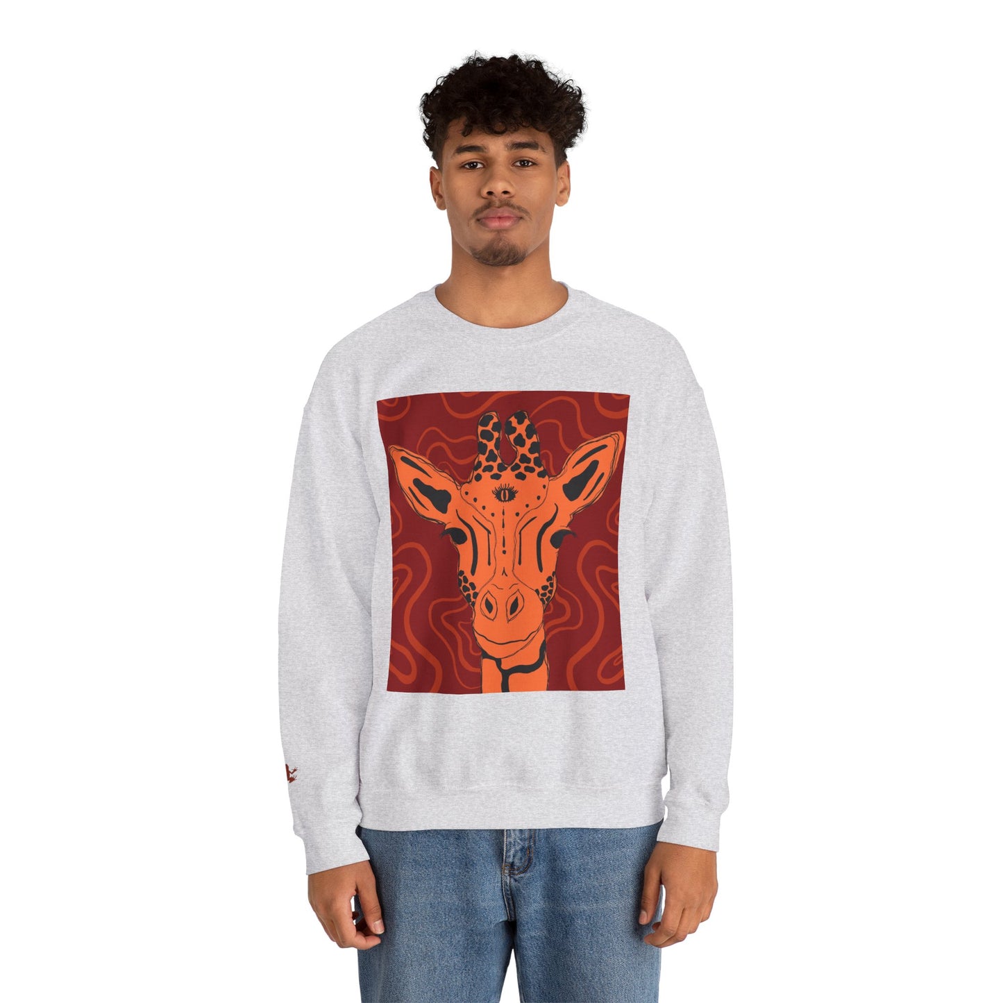 Giraffe Art Crewneck Sweatshirt, Cozy Giraffe Sweatshirt, Animal Lover Gift, Unique Sweatshirt for Friends, Cute Animal Apparel