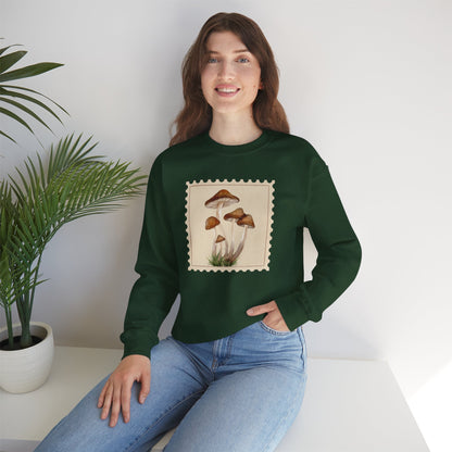 Mushroom Vibes Unisex Crewneck Sweatshirt - Cozy Fashion, Nature Lover Gift, Fall Outfit, Eco-Friendly Style, Perfect for Autumn, Artsy Sweatshirts, Premium, Nature-inspired Crewnecks