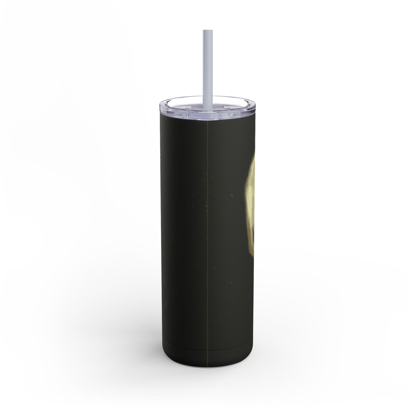 Gothic Skull Tumbler, 20oz | Unique Matte Travel Cup | Halloween Decor | Day of the Dead | Edgy Gifts for Skull Lovers, Reusable Drinkware | Van Gogh's Skeleton with Burning Cigarette Reimagined, Abstract Modern Twist Art