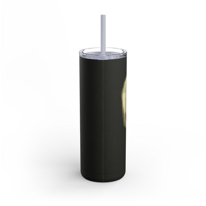Gothic Skull Tumbler, 20oz | Unique Matte Travel Cup | Halloween Decor | Day of the Dead | Edgy Gifts for Skull Lovers, Reusable Drinkware | Van Gogh's Skeleton with Burning Cigarette Reimagined, Abstract Modern Twist Art