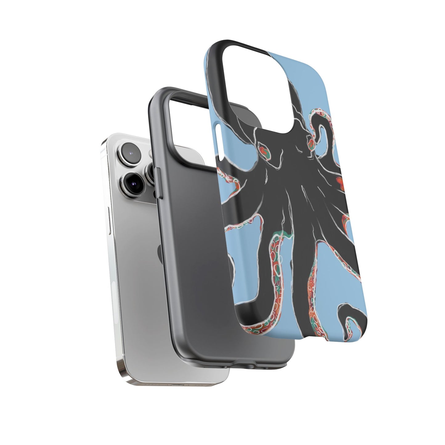 Octopus Tough Phone Case, Sea Creature Design, Ocean Lover Gift, Unique Phone Cover, Underwater Artwork