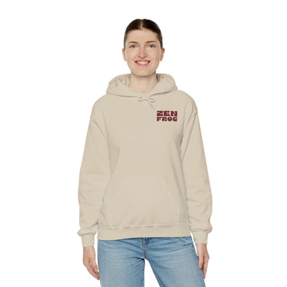 Zen Frog Unisex Hoodie, Cozy Sweatshirt, Relaxed Casual Wear, Unique Gift, Nature Lover Apparel