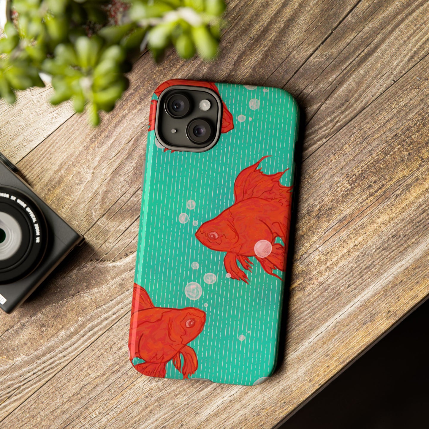 Vibrant Goldfish Phone Case, Colorful iPhone Cover, Ocean Vibe Accessory, Unique Gift for Fish Lovers, Cute Phone Cases