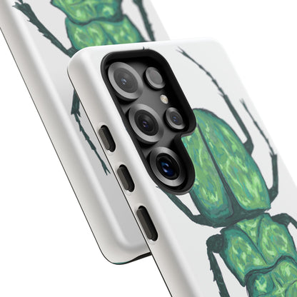 Green Beetle Phone Case - Tough Cases, Insect Lover Gift, Nature Lover Accessory, Unique Phone Cover, Eco-Friendly Design