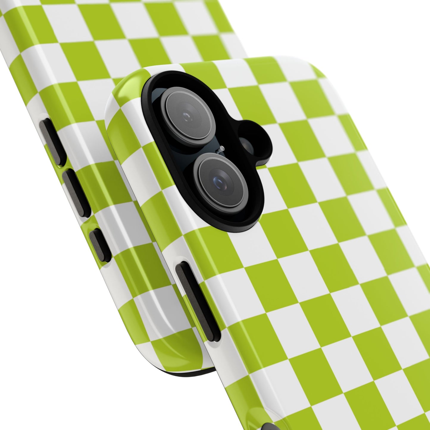 Lively Checker Pattern Phone Case | Tough Cases, Green Checkered Design, Unique Cell Phone Cover, Trendy Accessory, Gift Idea