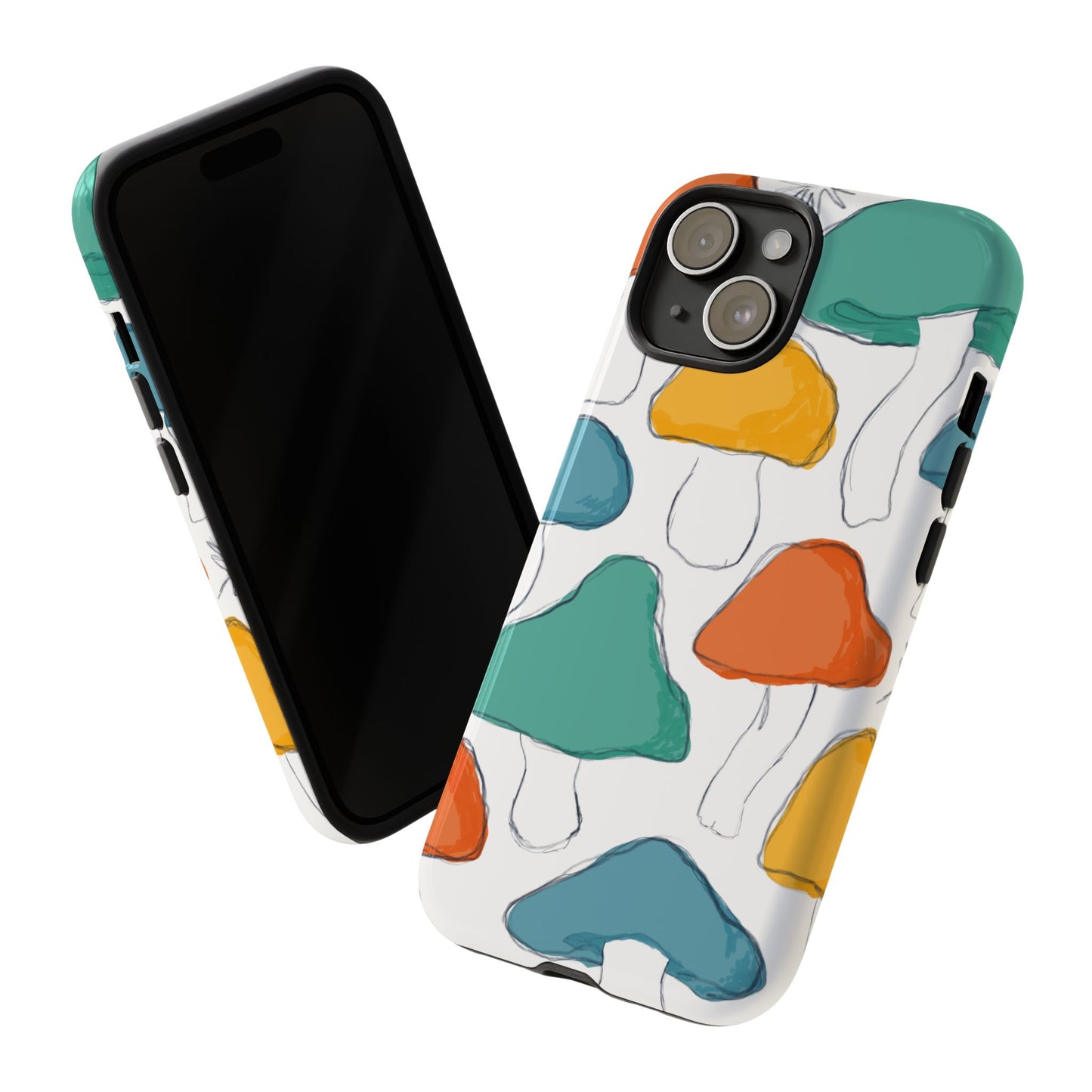 Mushroom Phone Case with Colorful Design, Tough Cases, Floral Tech Accessories, Gift for Nature Lovers, Trending Phone Cover