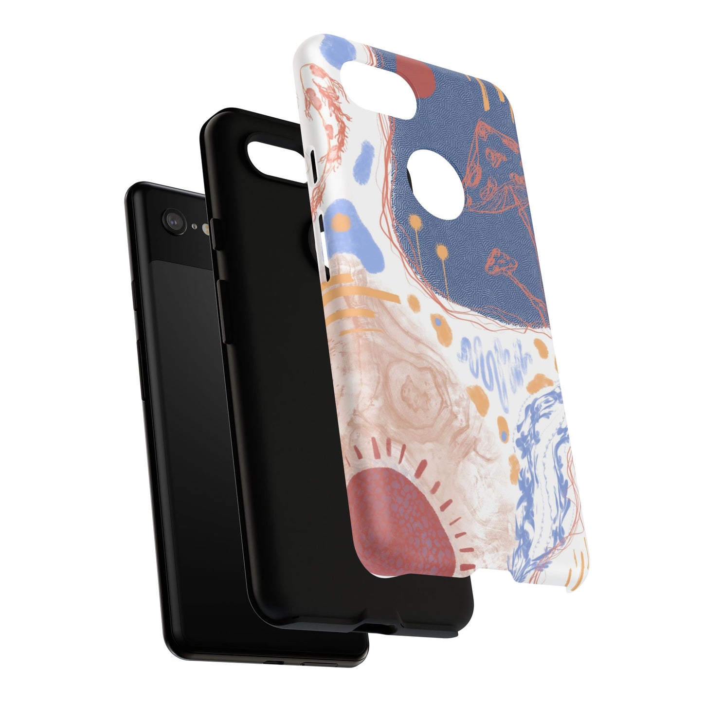 Artistic Phone Case with Abstract Design, Tough Phone Case, Unique Gift, Trendy Accessories, Modern Art Case, Stylish Tech Gear