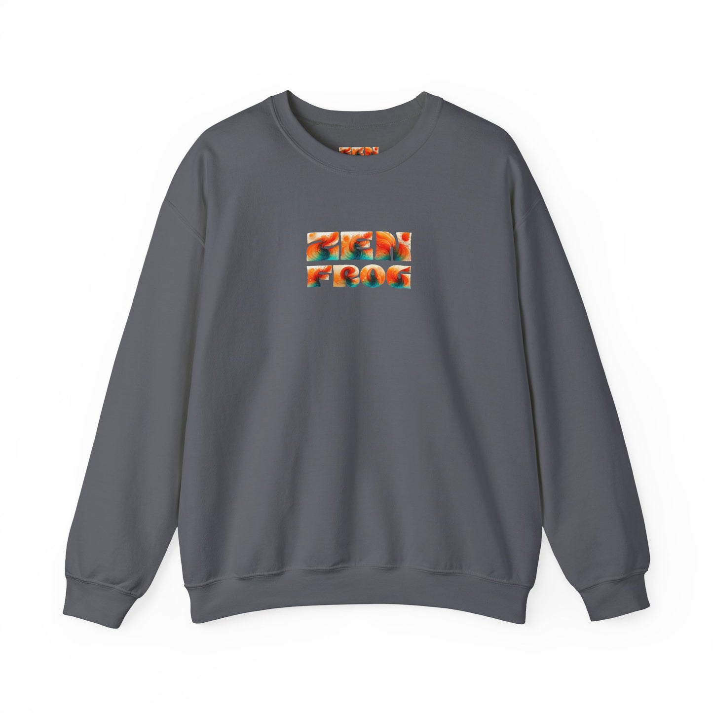 Zen Frog Crewneck Sweatshirt | Cozy Unisex Pullover for Relaxation, Ideal Gift for Nature Lovers, Perfect for Lounging and Casual Outings, Moon, Gift for Him, Gift for Her