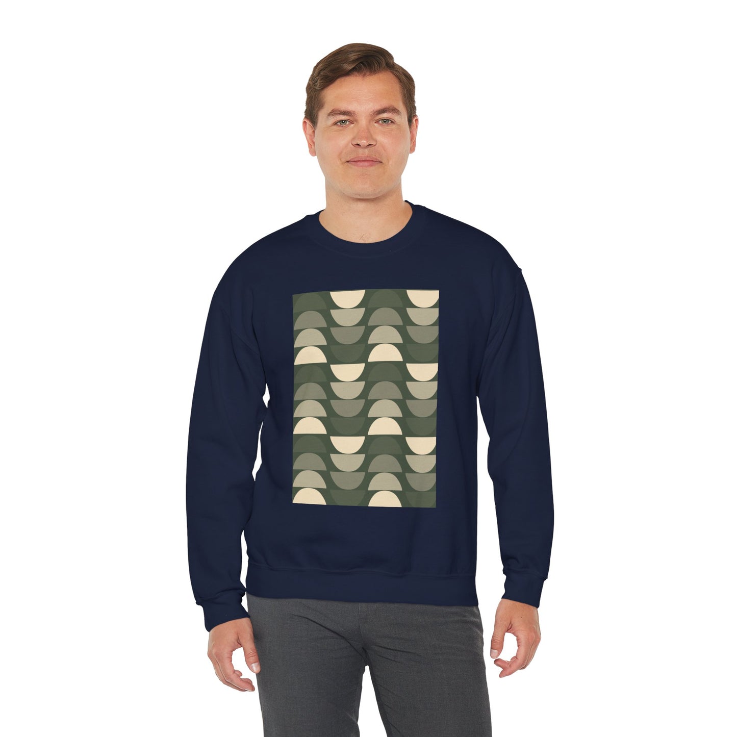Stylish Geometric Crewneck Sweatshirt for Relaxed Vibes, Cozy Layer, Unisex Fashion Piece, Perfect Gift for Art Lovers, Casual Wear