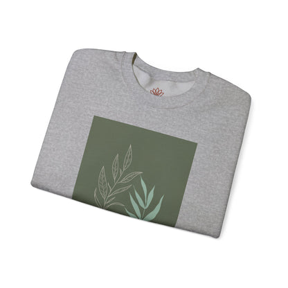 Botanical Minimalist Crewneck Sweatshirt, Cozy Unisex Pullover, Nature-Inspired Gift, Fall Fashion, Comfortable Layering Piece
