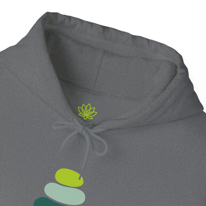 Serene Stacked Stones Hoodie, Unisex Sweatshirt for Mindfulness, Cozy Layer for Relaxation, Gift for Yoga Lovers, Perfect for Meditation