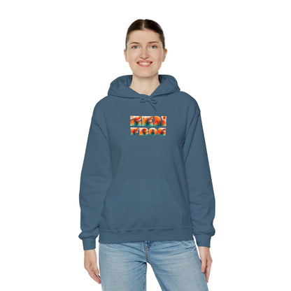 Vibrant Unisex Hoodie with Zen Frog and Snake Design, Cool Gift for Nature Lovers, Casual Wear for All Occasions, Gift for Her, Cool Hoodies