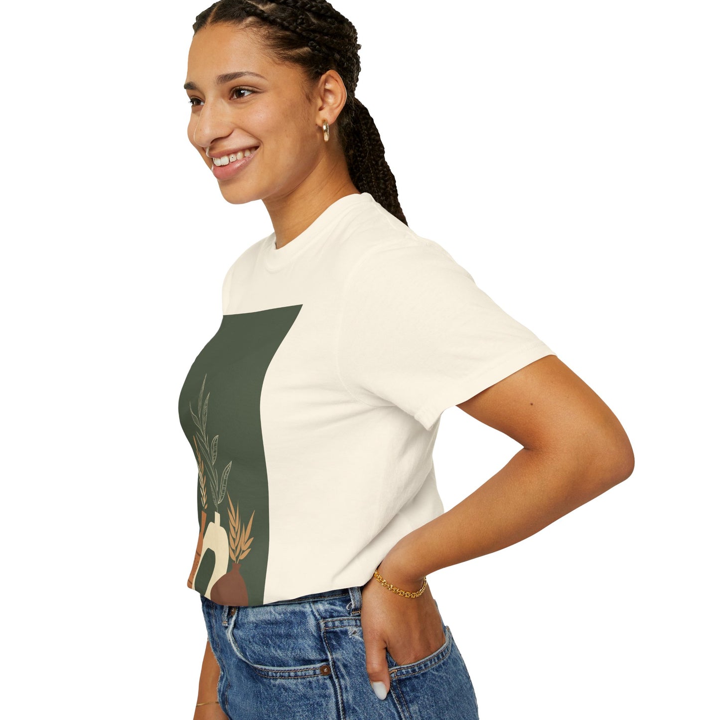 Earthy Bohemian T-Shirt with Botanical Design, Casual Tee for Nature Lovers, Gift for Plant Enthusiasts, Eco-Friendly Fashion, Everyday Wear