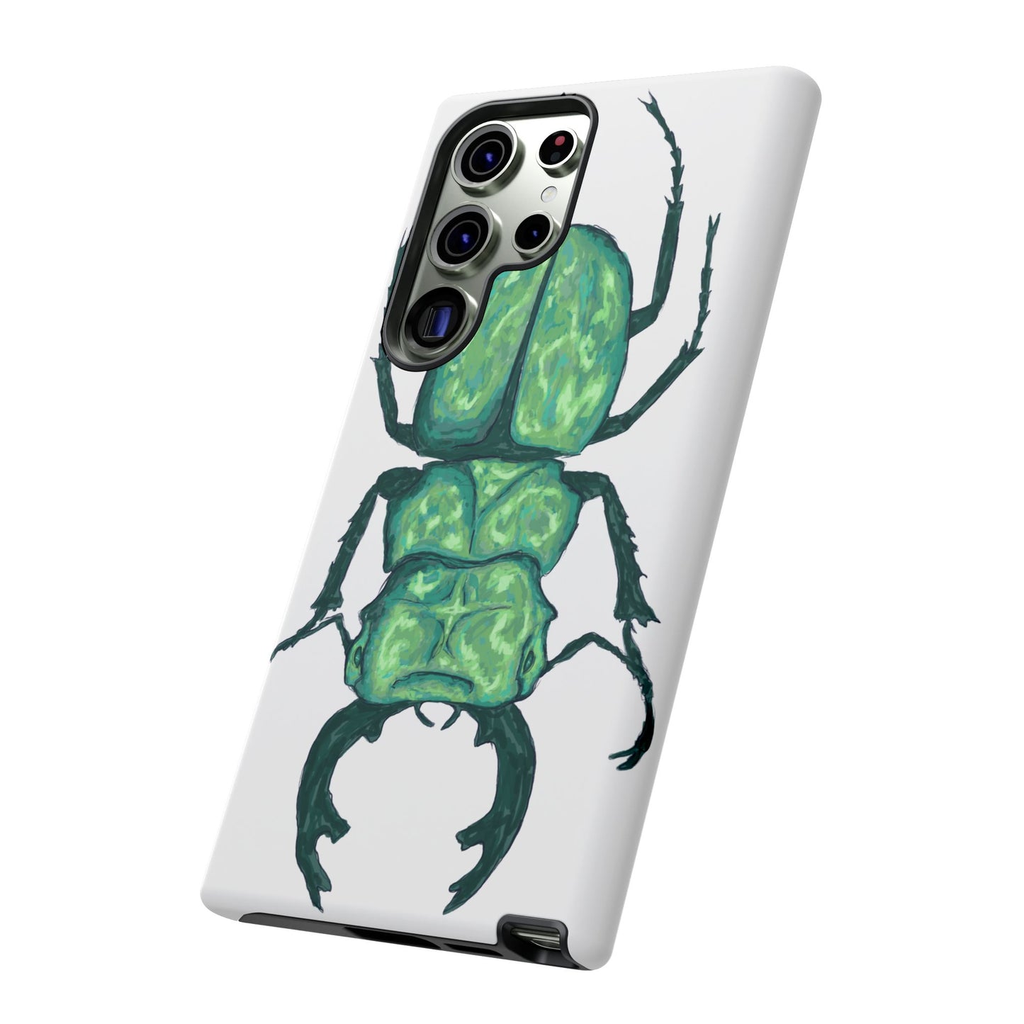 Green Beetle Phone Case - Tough Cases, Insect Lover Gift, Nature Lover Accessory, Unique Phone Cover, Eco-Friendly Design