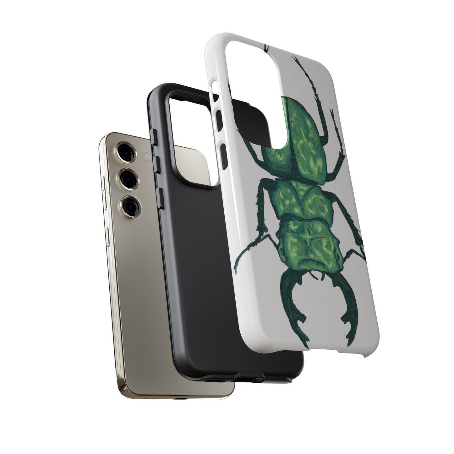 Green Beetle Phone Case - Tough Cases, Insect Lover Gift, Nature Lover Accessory, Unique Phone Cover, Eco-Friendly Design
