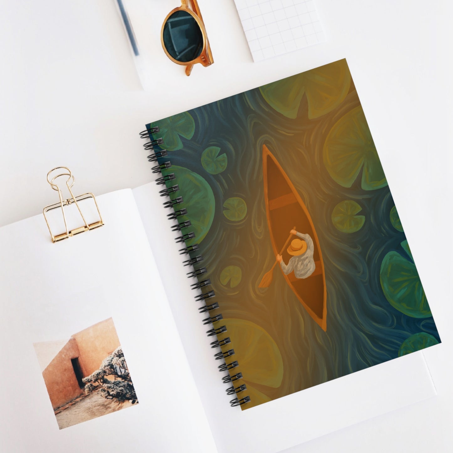 Serene Kayaking Spiral Notebook - Perfect for Nature Lovers, Journal, Diary, Gift for Adventurers, Eco-Friendly Stationery