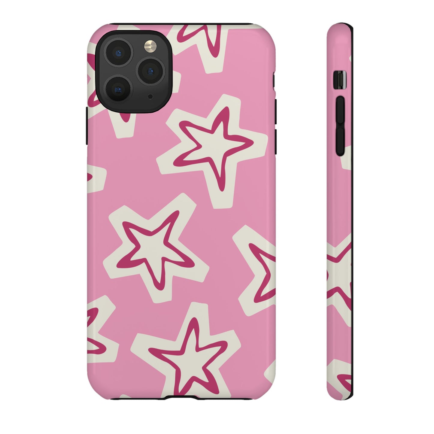 Starry Pink Phone Case | Tough Cases for Trendy Protection, Cute Gift, Fun Design, Holiday Match, Everyday Use