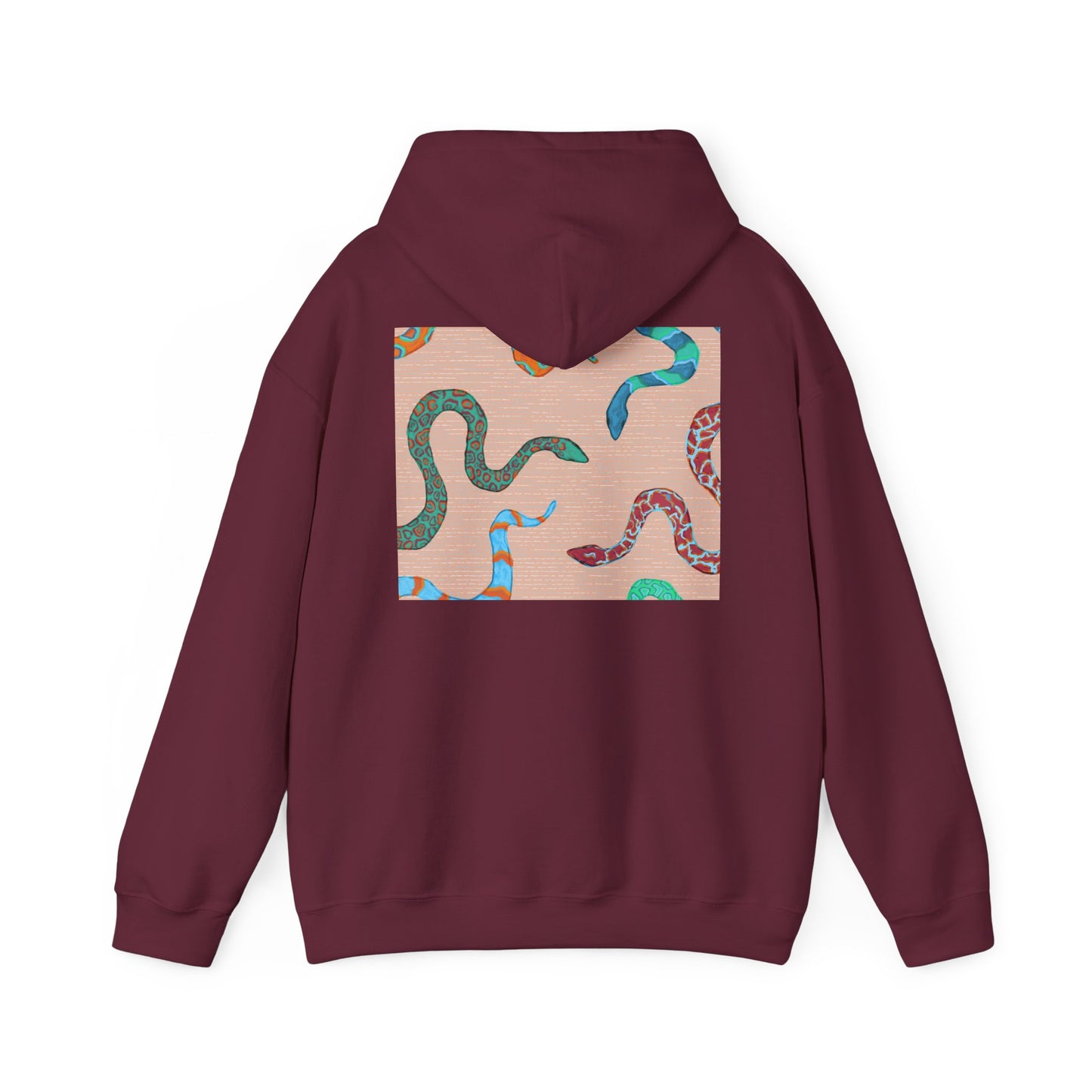 Vibrant Unisex Hoodie with Zen Frog and Snake Design, Cool Gift for Nature Lovers, Casual Wear for All Occasions, Gift for Her, Cool Hoodies