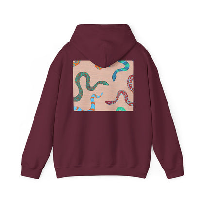 Vibrant Unisex Hoodie with Zen Frog and Snake Design, Cool Gift for Nature Lovers, Casual Wear for All Occasions, Gift for Her, Cool Hoodies