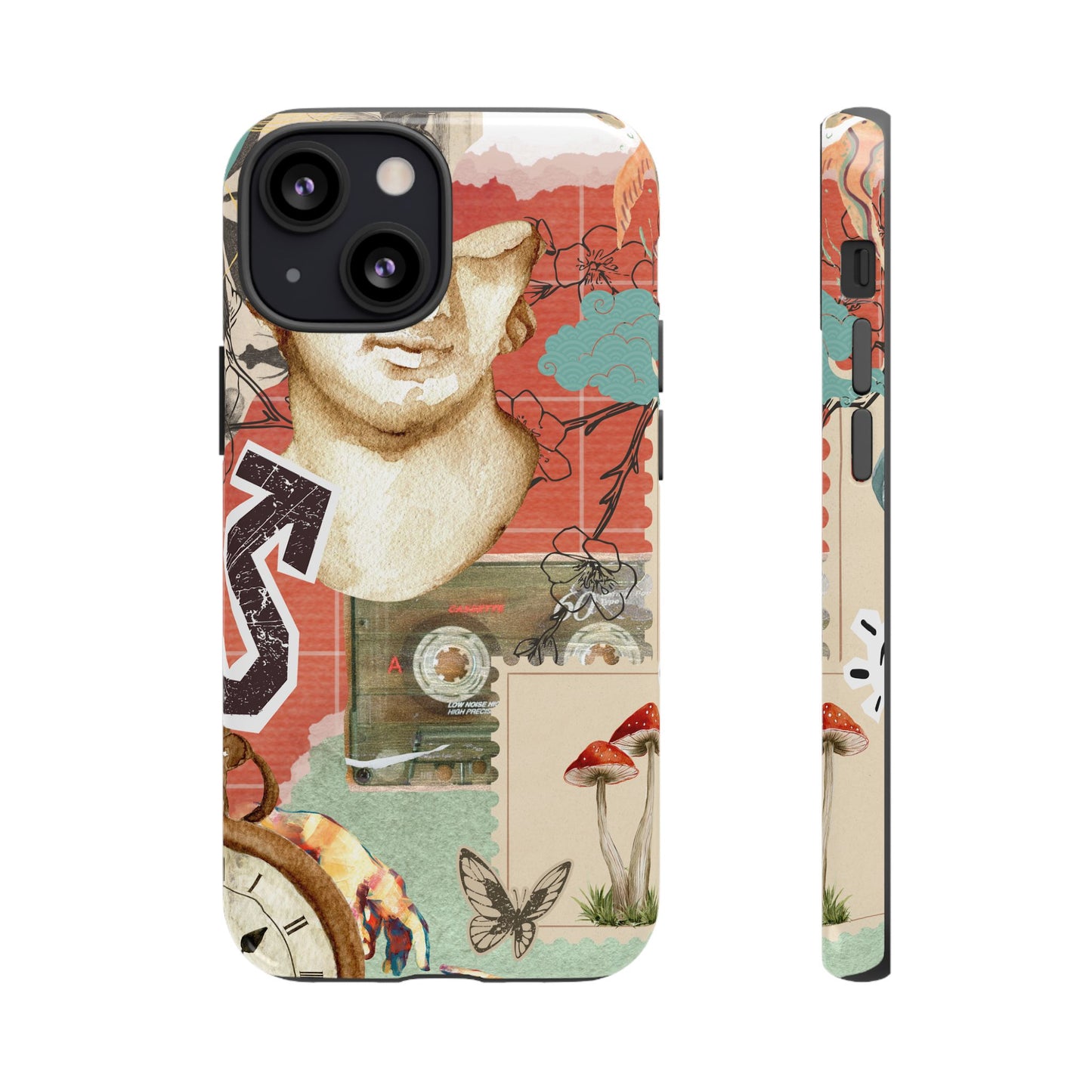 Artistic iPhone Case, Tough Cases with Vintage Design, Unique Phone Cover, Gift for Art Lovers, Protective Case for All Occasions, Vintage Collage Art