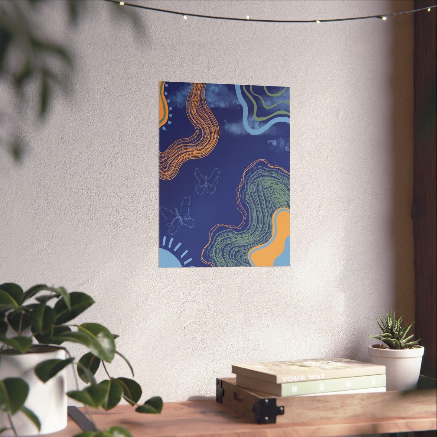 Artistic Butterfly Wall Poster, Abstract Home Decor, Bohemian Wall Art, Unique Gift, Colorful Room Accent, Modern Aesthetic Print