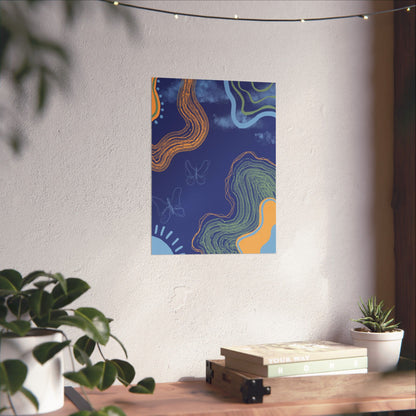 Artistic Butterfly Wall Poster, Abstract Home Decor, Bohemian Wall Art, Unique Gift, Colorful Room Accent, Modern Aesthetic Print