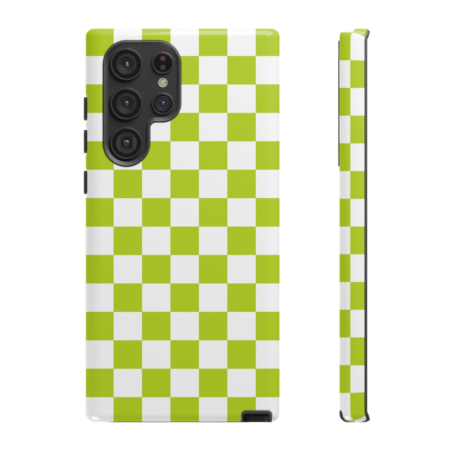 Lively Checker Pattern Phone Case | Tough Cases, Green Checkered Design, Unique Cell Phone Cover, Trendy Accessory, Gift Idea